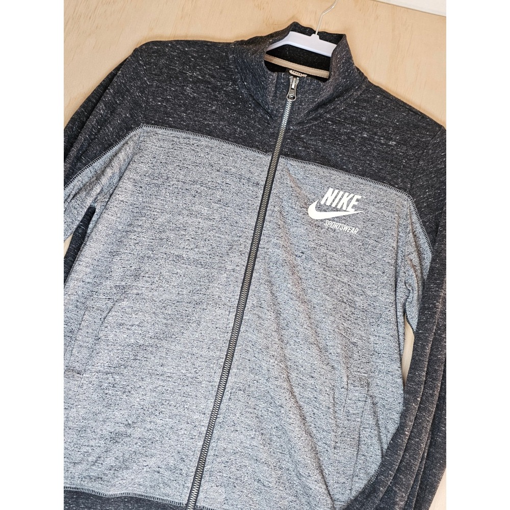 Nike Sportswear Gym Vintage Full Zip Jacket Grey Heather AR3790-010 Mens Medium
